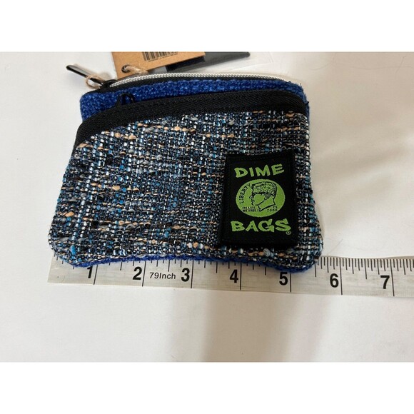 NWT DIME BAGS Zipline Hemp Pouch W Clip, 5” Midnight Blue 2 Pocket - Picture 3 of 9